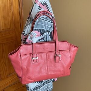 Coach Coral Taylor Leather Alexis Carryalll Tote Bag